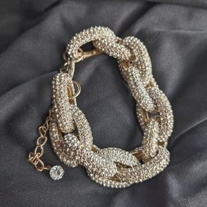 Guess cubic studded chain link bracelet